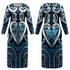 Custom Aotearoa Ngati Kahungunu Couples Matching Long Sleeve Bodycon Dress and Long Sleeve Button Shirt Maori Tribal Pattern