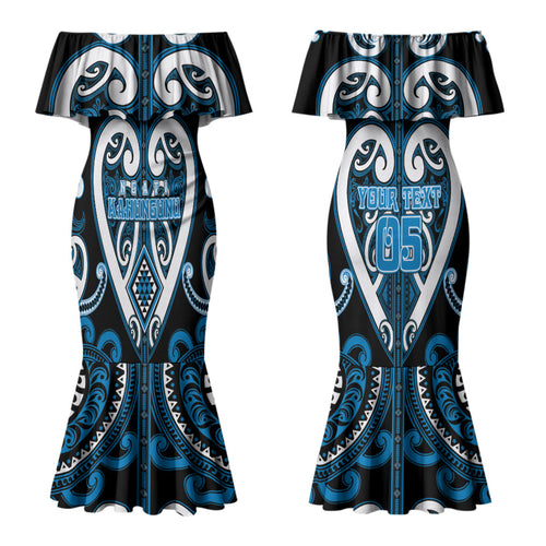Custom Aotearoa Ngati Kahungunu Couples Matching Mermaid Dress and Hawaiian Shirt Maori Tribal Pattern