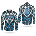 Custom Aotearoa Ngati Kahungunu Couples Matching Mermaid Dress and Long Sleeve Button Shirt Maori Tribal Pattern