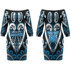 Custom Aotearoa Ngati Kahungunu Couples Matching Off The Shoulder Long Sleeve Dress and Long Sleeve Button Shirt Maori Tribal Pattern