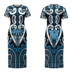 Custom Aotearoa Ngati Kahungunu Couples Matching Short Sleeve Bodycon Dress and Long Sleeve Button Shirt Maori Tribal Pattern