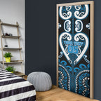 Custom Aotearoa Ngati Kahungunu Door Cover Maori Tribal Pattern