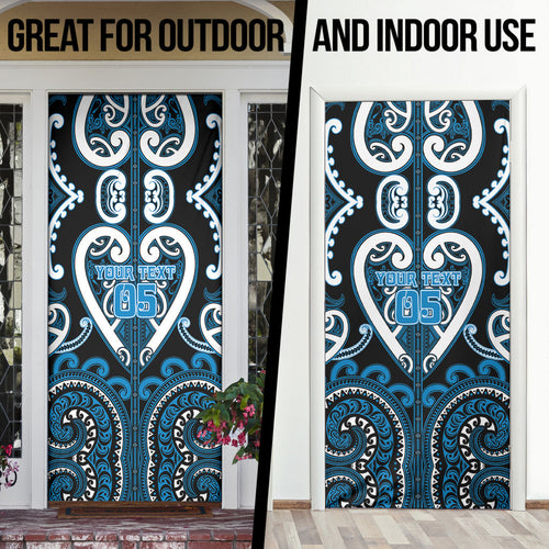 Custom Aotearoa Ngati Kahungunu Door Cover Maori Tribal Pattern