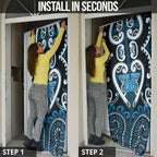 Custom Aotearoa Ngati Kahungunu Door Cover Maori Tribal Pattern