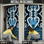 Custom Aotearoa Ngati Kahungunu Door Cover Maori Tribal Pattern
