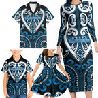 Custom Aotearoa Ngati Kahungunu Family Matching Long Sleeve Bodycon Dress and Hawaiian Shirt Maori Tribal Pattern