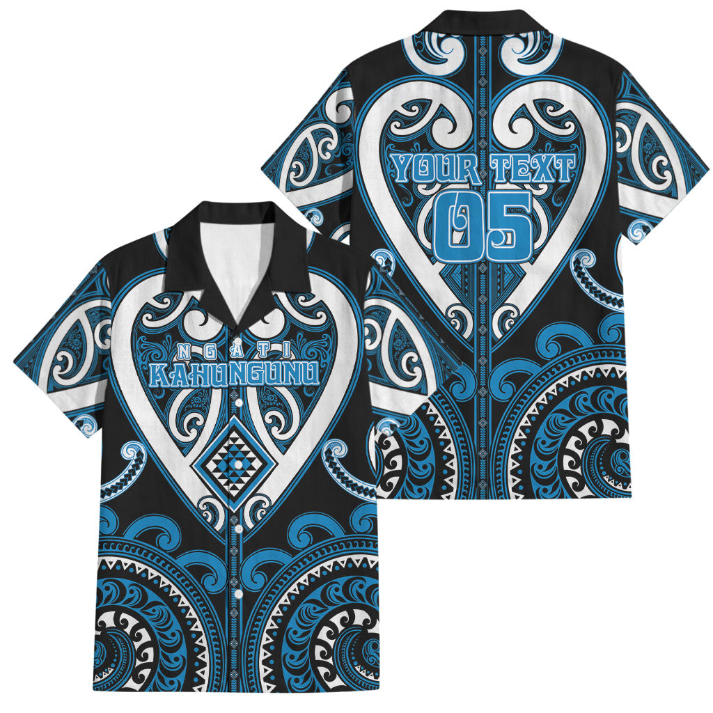 Custom Aotearoa Ngati Kahungunu Family Matching Off The Shoulder Long Sleeve Dress and Hawaiian Shirt Maori Tribal Pattern