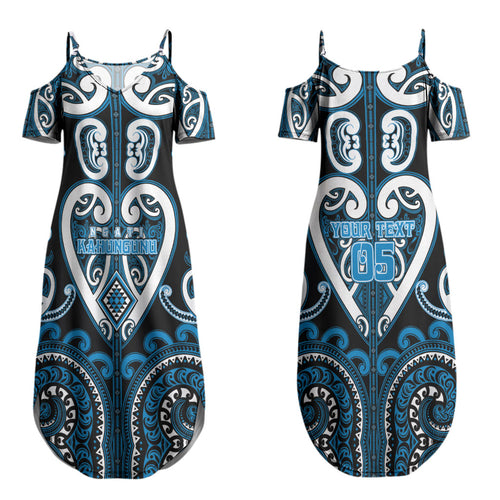 Custom Aotearoa Ngati Kahungunu Family Matching Summer Maxi Dress and Hawaiian Shirt Maori Tribal Pattern