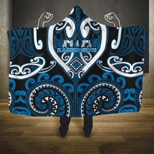 Aotearoa Ngati Kahungunu Hooded Blanket Maori Tribal Pattern