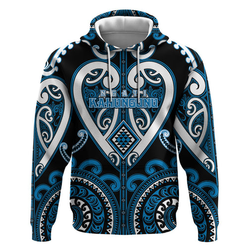Custom Aotearoa Ngati Kahungunu Hoodie Maori Tribal Pattern