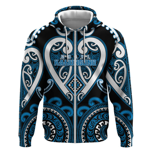 Custom Aotearoa Ngati Kahungunu Hoodie Maori Tribal Pattern