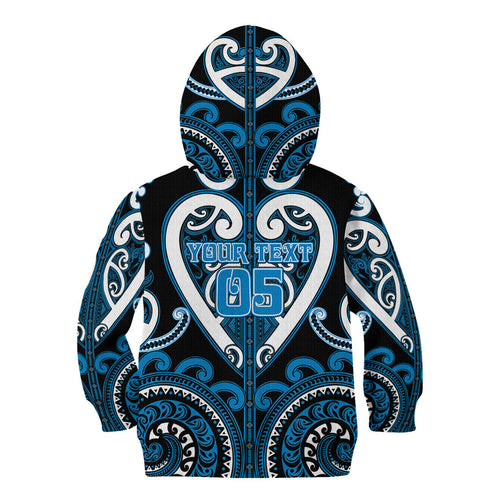 Custom Aotearoa Ngati Kahungunu Kid Hoodie Maori Tribal Pattern