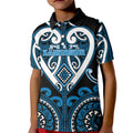 Custom Aotearoa Ngati Kahungunu Kid Polo Shirt Maori Tribal Pattern
