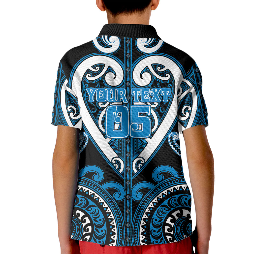 Custom Aotearoa Ngati Kahungunu Kid Polo Shirt Maori Tribal Pattern