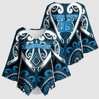 Custom Aotearoa Ngati Kahungunu Kimono Sleeve Blouse Maori Tribal Pattern
