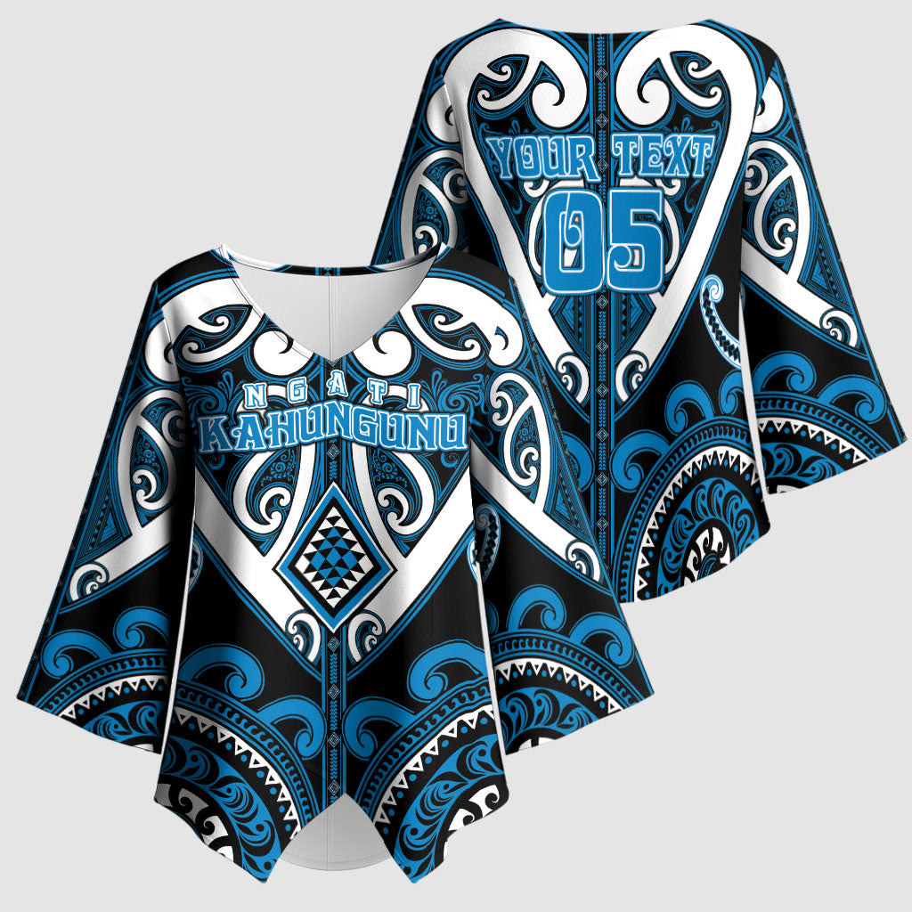 Custom Aotearoa Ngati Kahungunu Kimono Sleeve Blouse Maori Tribal Pattern