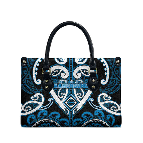 Aotearoa Ngati Kahungunu Leather Bag Maori Tribal Pattern