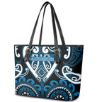 Aotearoa Ngati Kahungunu Leather Tote Bag Maori Tribal Pattern