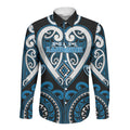 Custom Aotearoa Ngati Kahungunu Long Sleeve Button Shirt Maori Tribal Pattern