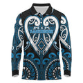Custom Aotearoa Ngati Kahungunu Long Sleeve Polo Shirt Maori Tribal Pattern