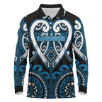 Custom Aotearoa Ngati Kahungunu Long Sleeve Polo Shirt Maori Tribal Pattern