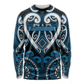 Custom Aotearoa Ngati Kahungunu Long Sleeve Shirt Maori Tribal Pattern