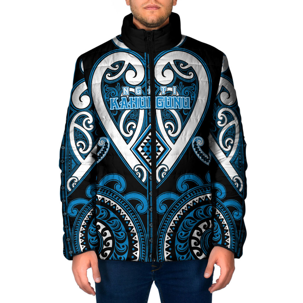 Custom Aotearoa Ngati Kahungunu Padded Jacket Maori Tribal Pattern