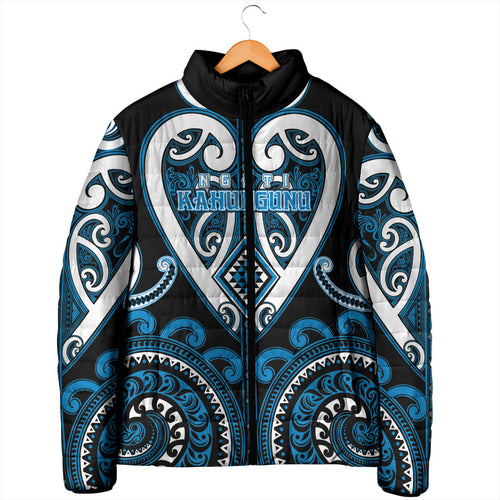 Custom Aotearoa Ngati Kahungunu Padded Jacket Maori Tribal Pattern