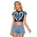 Custom Aotearoa Ngati Kahungunu Raglan Cropped T Shirt Maori Tribal Pattern