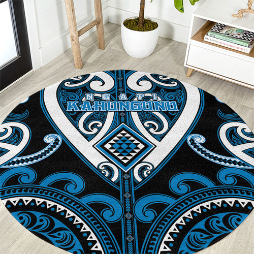 Aotearoa Ngati Kahungunu Round Carpet Maori Tribal Pattern