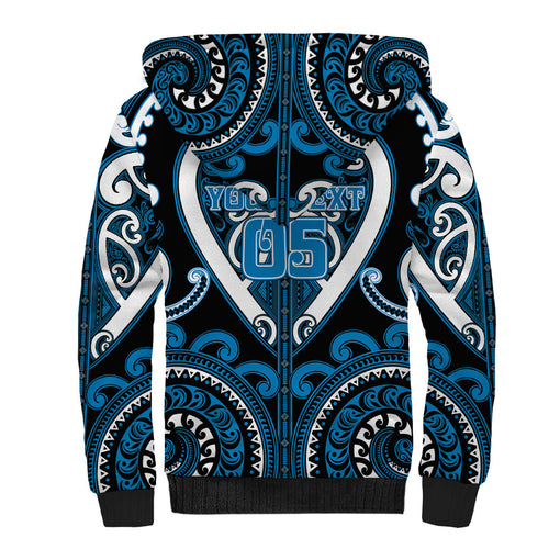 Custom Aotearoa Ngati Kahungunu Sherpa Hoodie Maori Tribal Pattern