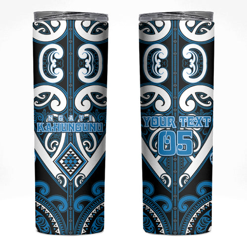 Custom Aotearoa Ngati Kahungunu Skinny Tumbler Maori Tribal Pattern