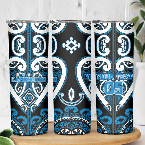 Custom Aotearoa Ngati Kahungunu Skinny Tumbler Maori Tribal Pattern
