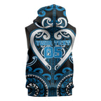 Custom Aotearoa Ngati Kahungunu Sleeveless Hoodie Maori Tribal Pattern