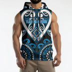 Custom Aotearoa Ngati Kahungunu Sleeveless Hoodie Maori Tribal Pattern