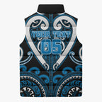 Custom Aotearoa Ngati Kahungunu Sleeveless Puffer Jacket Maori Tribal Pattern