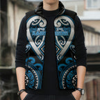 Custom Aotearoa Ngati Kahungunu Sleeveless Puffer Jacket Maori Tribal Pattern