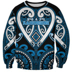 Custom Aotearoa Ngati Kahungunu Sweatshirt Maori Tribal Pattern