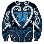 Custom Aotearoa Ngati Kahungunu Sweatshirt Maori Tribal Pattern