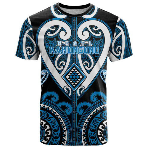Custom Aotearoa Ngati Kahungunu T Shirt Maori Tribal Pattern