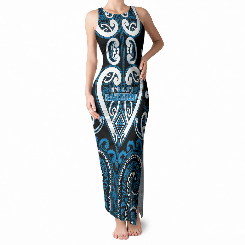 Custom Aotearoa Ngati Kahungunu Tank Maxi Dress Maori Tribal Pattern