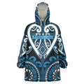 Custom Aotearoa Ngati Kahungunu Wearable Blanket Hoodie Maori Tribal Pattern