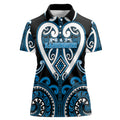 Custom Aotearoa Ngati Kahungunu Women Polo Shirt Maori Tribal Pattern
