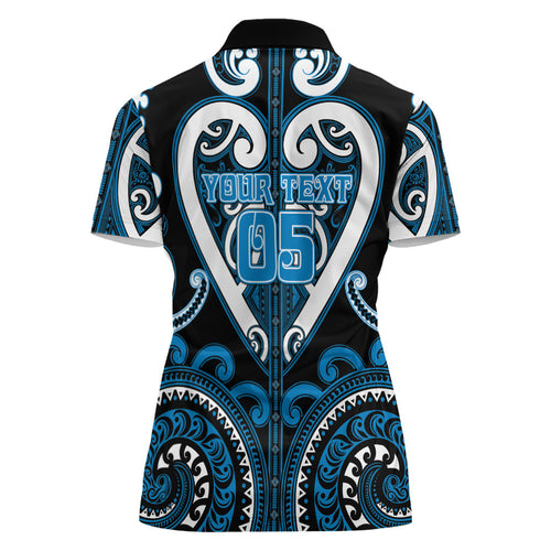 Custom Aotearoa Ngati Kahungunu Women Polo Shirt Maori Tribal Pattern