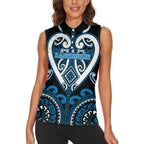 Custom Aotearoa Ngati Kahungunu Women Sleeveless Polo Shirt Maori Tribal Pattern