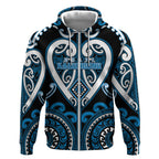 Custom Aotearoa Ngati Kahungunu Zip Hoodie Maori Tribal Pattern