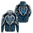 Custom Aotearoa Ngati Kahungunu Zip Hoodie Maori Tribal Pattern