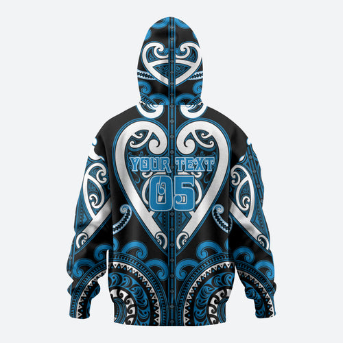 Custom Aotearoa Ngati Kahungunu Zip Hoodie Maori Tribal Pattern