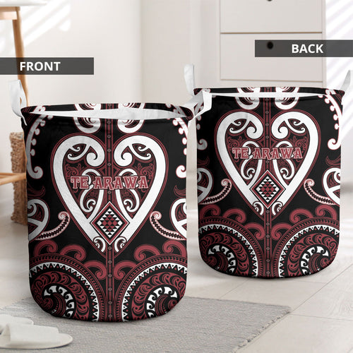 Aotearoa Te Arawa Laundry Basket Maori Tribal Pattern