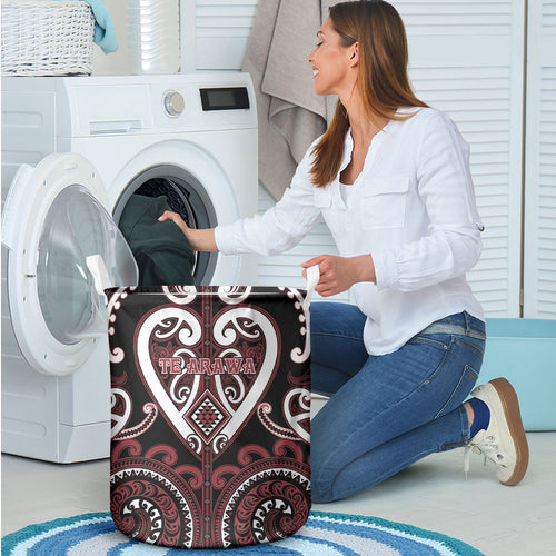 Aotearoa Te Arawa Laundry Basket Maori Tribal Pattern